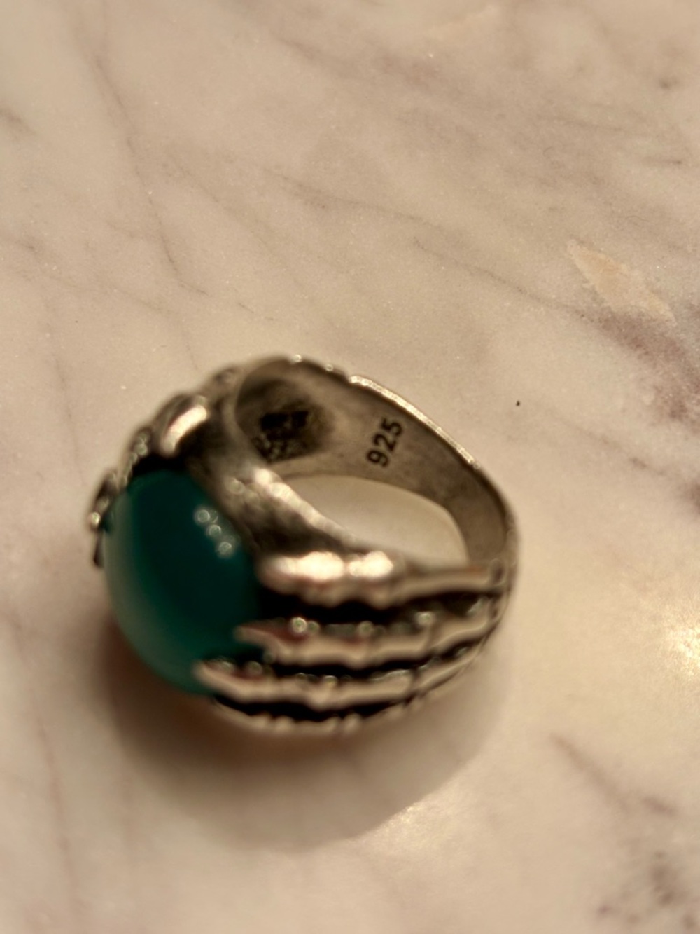Sterling 925 Ring with Teal Green Stone